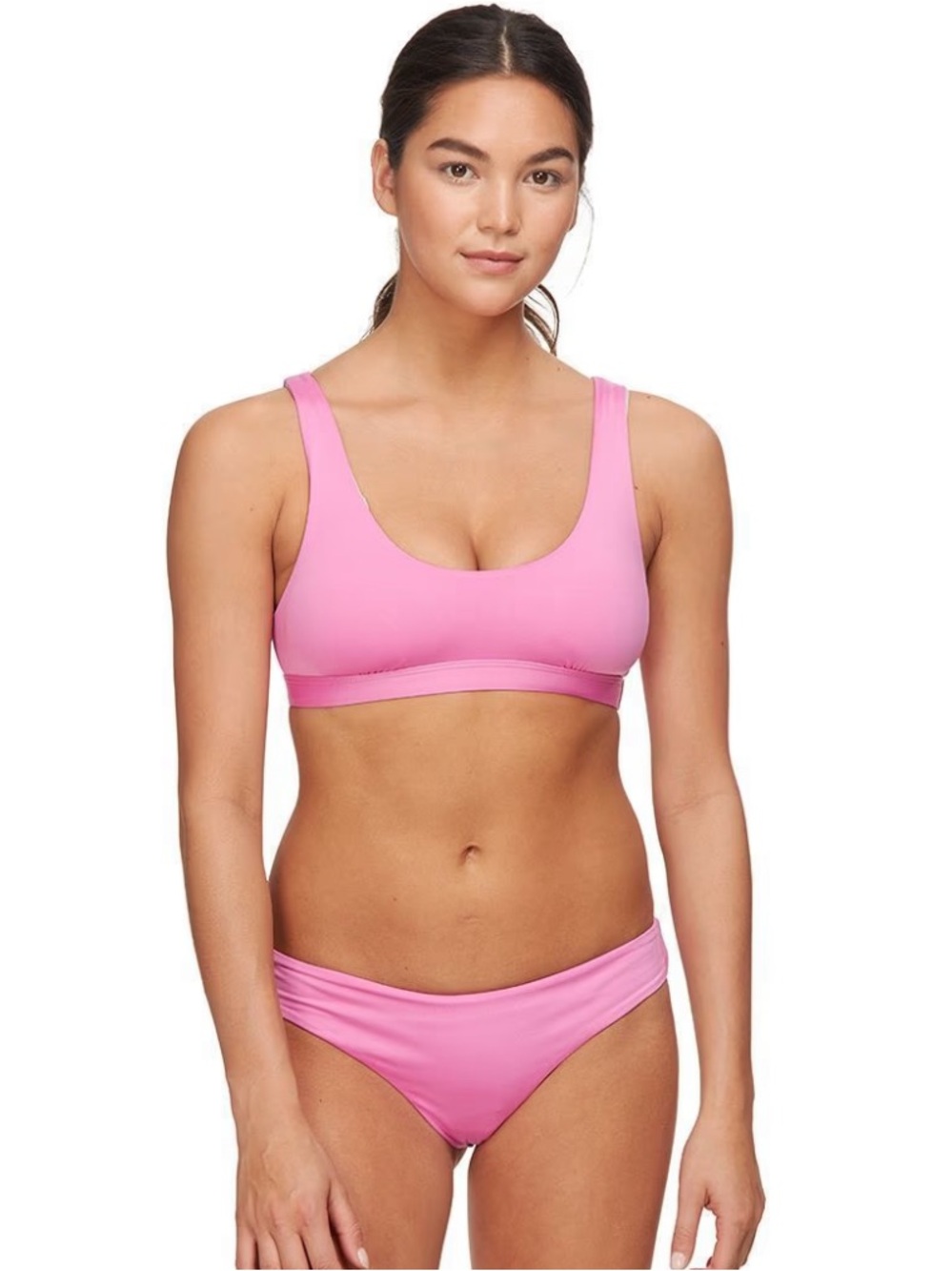 Patagonia Nanogrip Cutback Marble Pink Bikini Top, size M